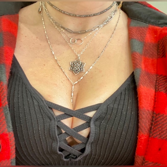 Intimately by Free People Black Seamless Ribbed Cross Front Camisole - Picture 2 of 11